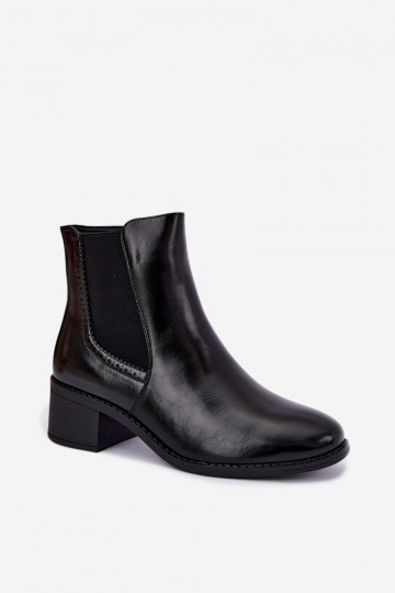 Stylische Damen Stiefeletten in schwarzer Farbe Dalmora