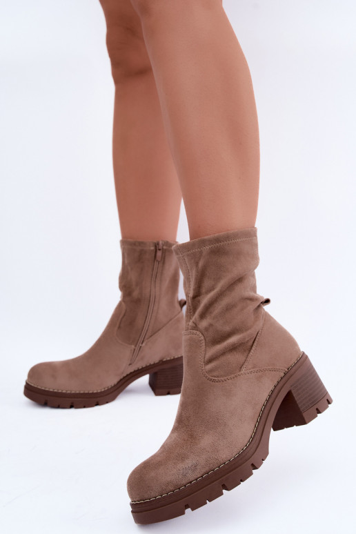 Damen Stiefeletten in Sandfarbe Meldrenelle