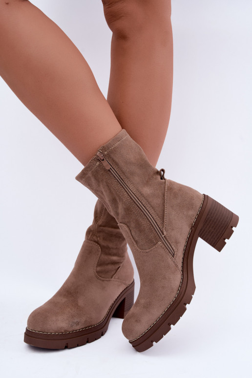 Damen Stiefeletten in Sandfarbe Meldrenelle