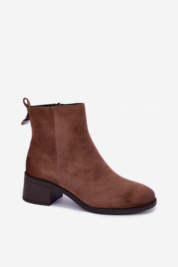 Bottines beiges doublées avec petit talon Merselia