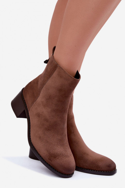 Bottines beiges doublées avec petit talon Merselia