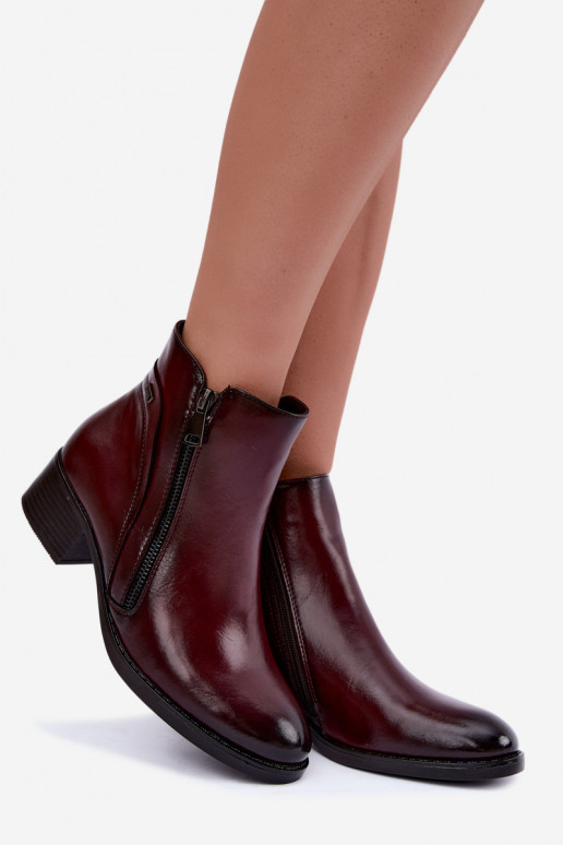 Bottines bordeaux doublées Merseline