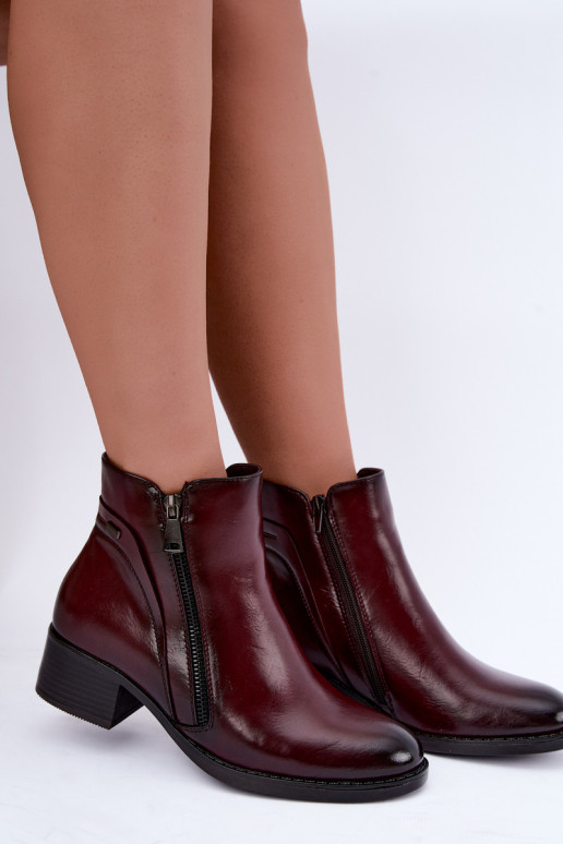 Bottines bordeaux doublées Merseline