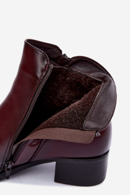Wärmende bordeauxfarbene Stiefeletten Merseline