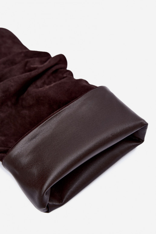 Chocolade instap knieboots met dunne hakken Balira
