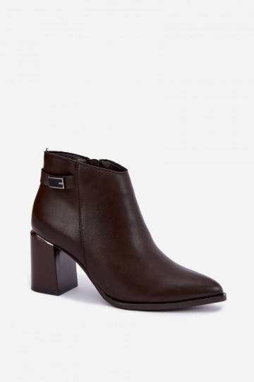 Bottines doublées avec talons et bandes décoratives Czekoladoje Irmelle
