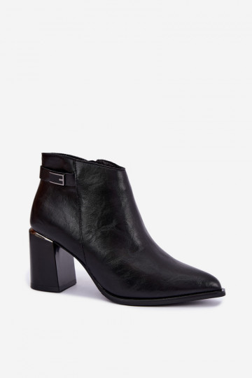 Bottines noires doublées avec talons et bandes décoratives Irmelle