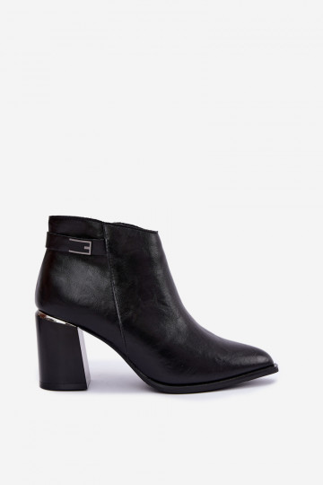 Bottines noires doublées avec talons et bandes décoratives Irmelle 2