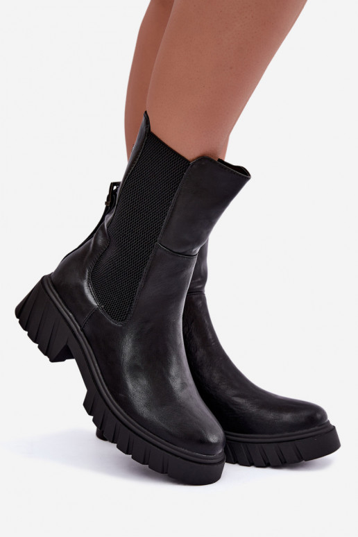 Bottines pour femmes stylées et chaudes en noir
