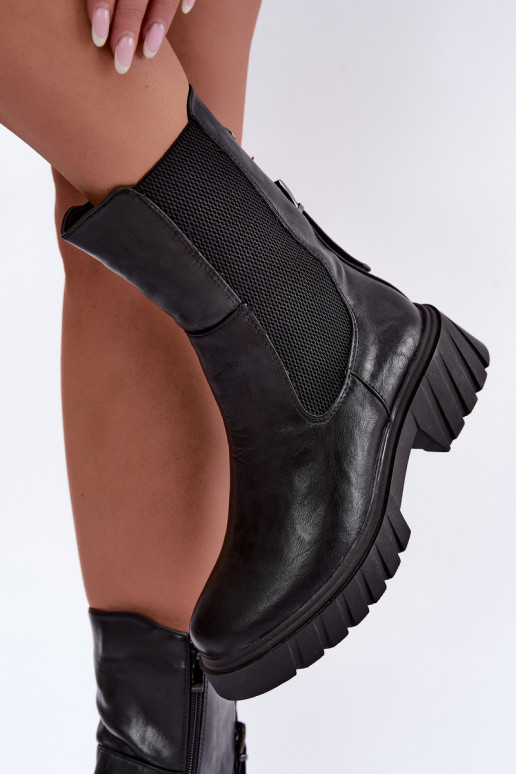 Bottines pour femmes stylées et chaudes en noir