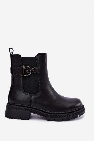 Bottines chaudes et stylées avec ornements en noir Janira 2