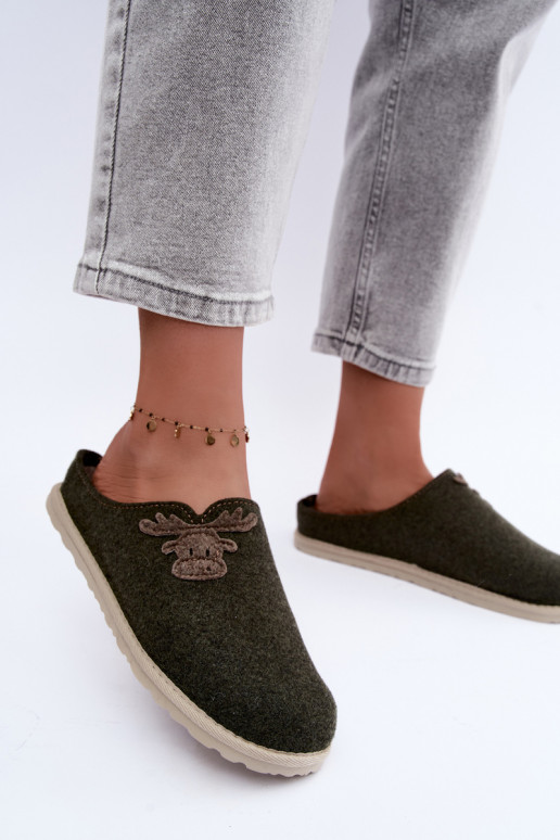 Dameslippers met herten Inblu CS000049 kaki