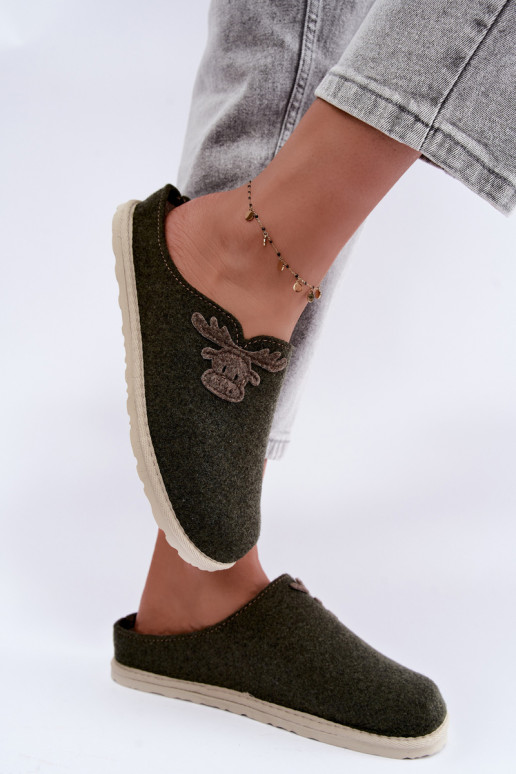 Damenpantoletten mit Rehen Inblu CS000049 khaki