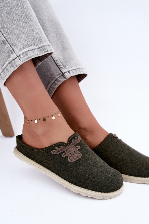 Dameslippers met herten Inblu CS000049 kaki