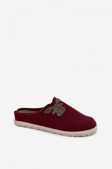 Chaussons femme avec cerfs Inblu CS000049 bordeaux