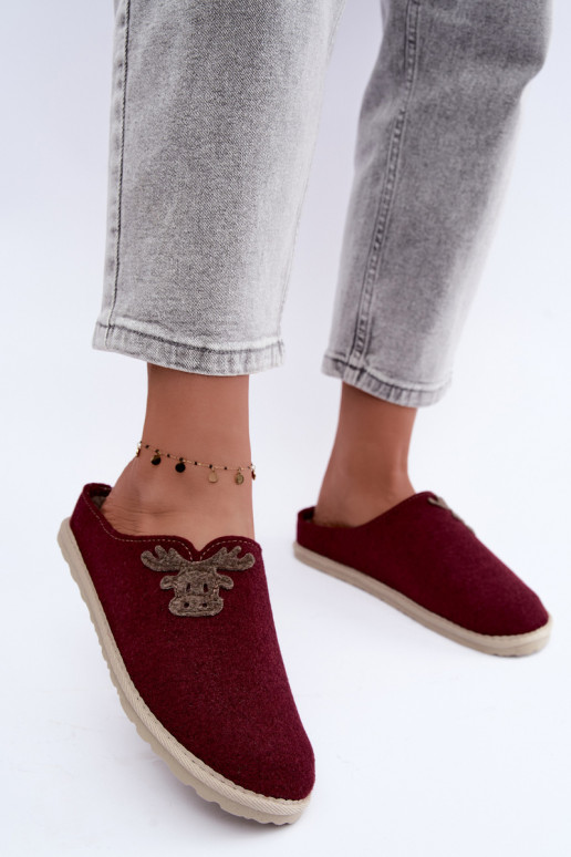 Dameslippers met herten Inblu CS000049 bordeaux