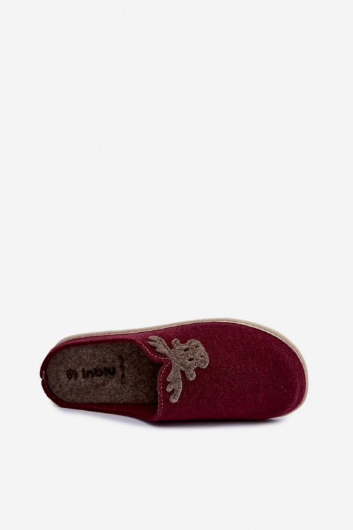 Damenpantoletten mit Rehen Inblu CS000049 bordeaux
