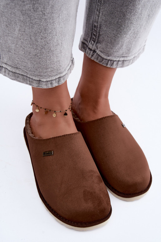 Dameshuisslippers Inblu CS000034 donkerbruin