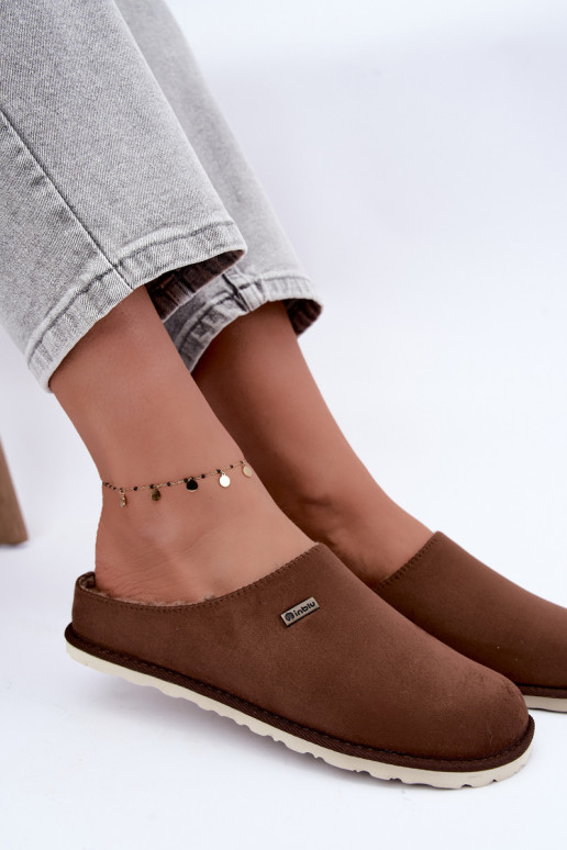 Dameshuisslippers Inblu CS000034 donkerbruin