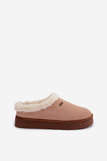 Dameshuisslippers met bont Inblu DR000004 bruin