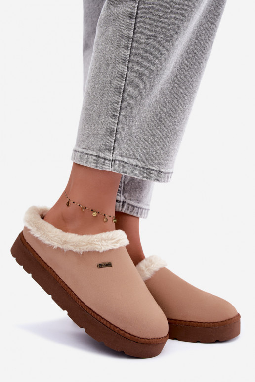 Chaussons femme avec fourrure Inblu DR000004 marron