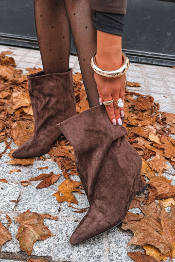 Instap enkellaarsjes met platform in chocoladekleur Coralise