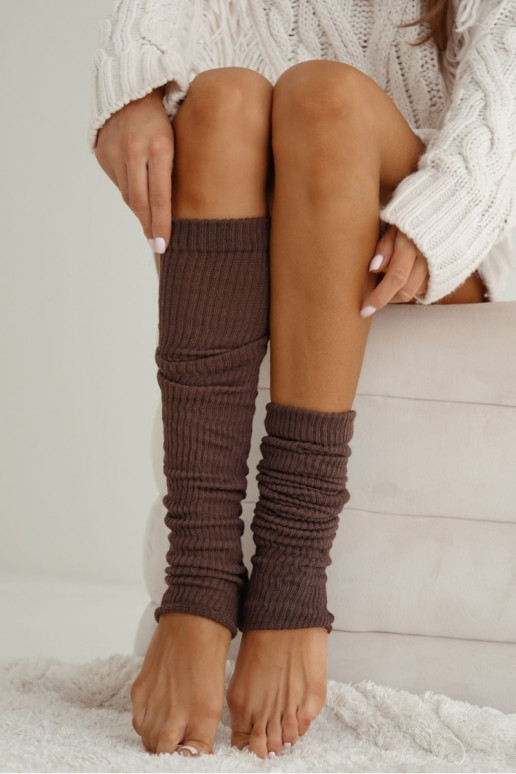 Chaussettes en coton réchauffées avec motif couleur marron