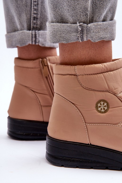bottes de neige pour femmes isolées en couleur sable Helis