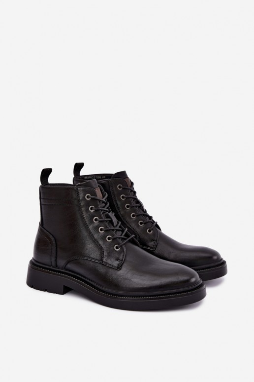 bottines pour hommes avec lacets en couleur noire Perrielle