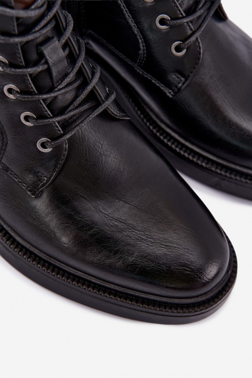 bottines pour hommes avec lacets en couleur noire Perrielle