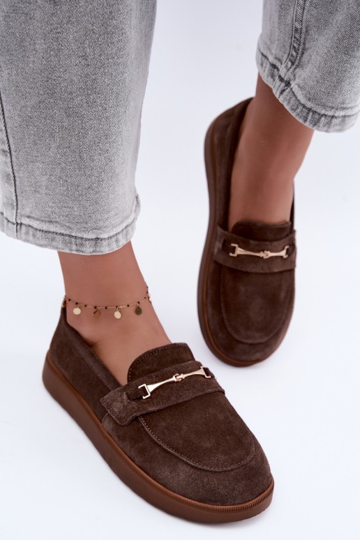 mokassins en daim synthétique marron Zazoo