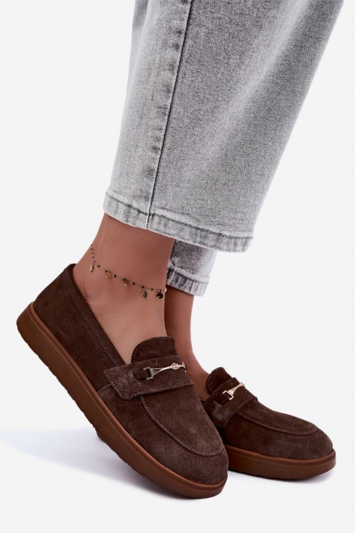 mokassins van bruin faux suede Zazoo