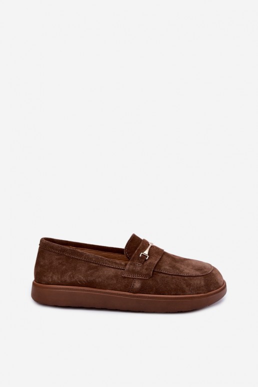 mokassins en daim synthétique marron Zazoo