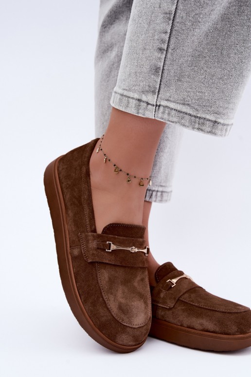mokassins van bruin faux suede Zazoo