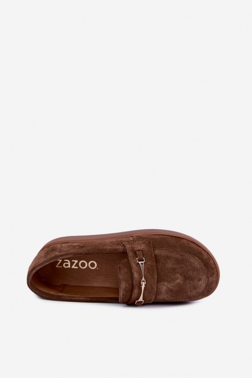 Mokassins aus braunem Kunstveloursleder Zazoo