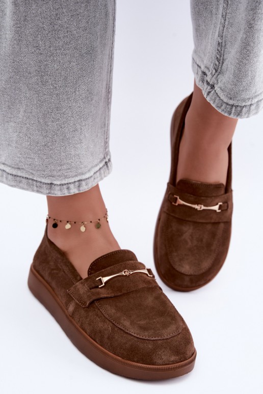 mokassins van bruin faux suede Zazoo
