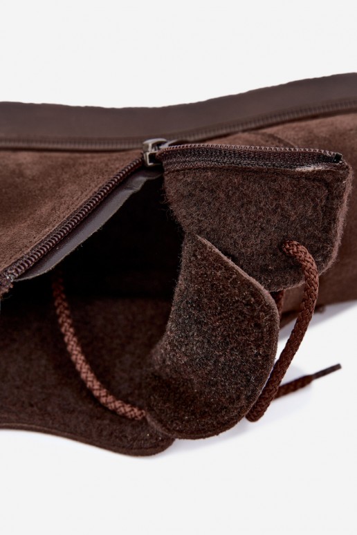 bottines isolées en cuir naturel marron Zazoo
