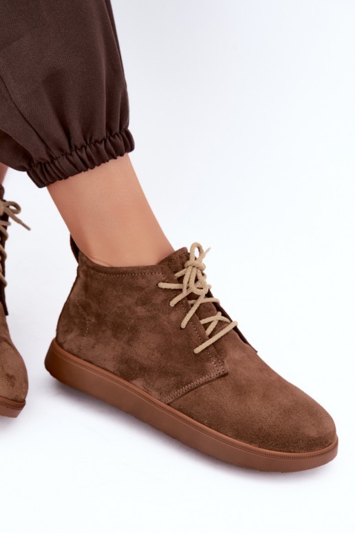 bottes chelsea isolées en cuir naturel Zazoo 328 couleur marron