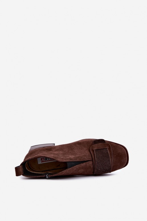 bottes isolées en daim synthétique Klocke Artiker 59C0106 couleur marron