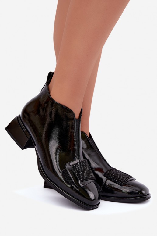 bottes chelsea isolées en vernis Klocke Artiker 59C0108 couleur noire
