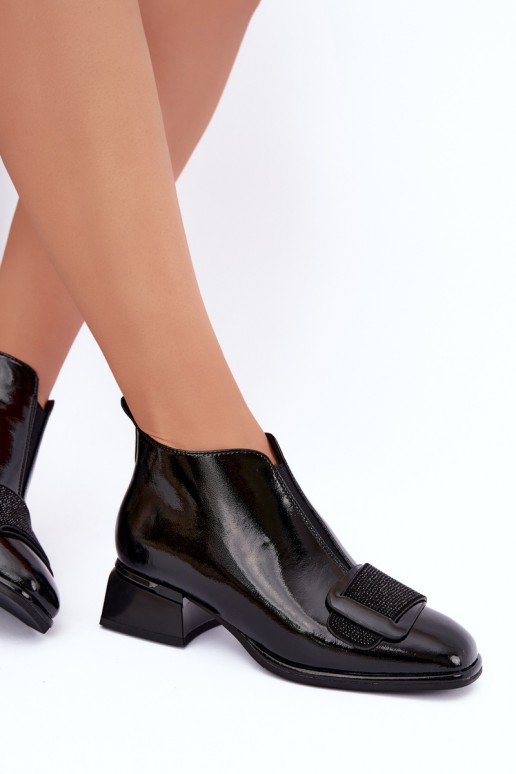 bottes chelsea isolées en vernis Klocke Artiker 59C0108 couleur noire