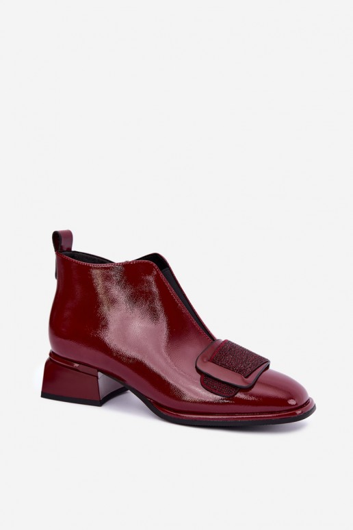 lackierte gefütterte Stiefeletten Klocke Artiker 59C0107 in bordeaux