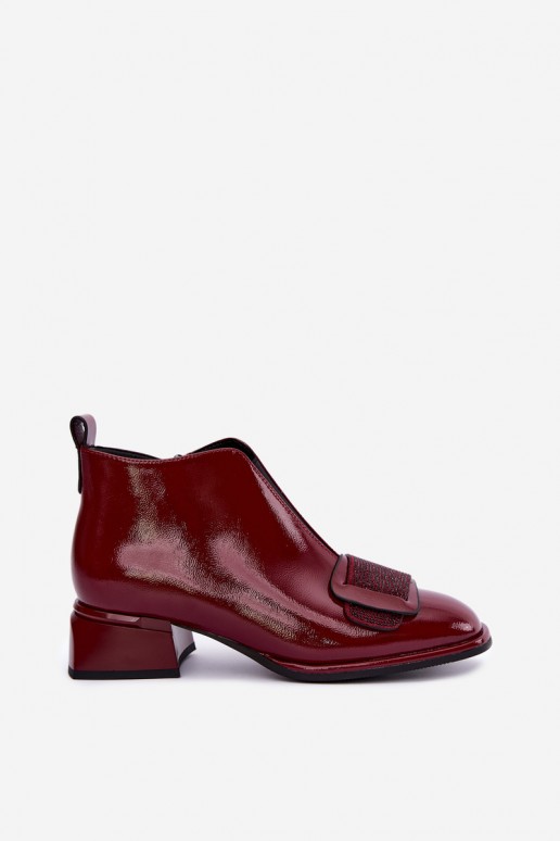 bottes chelsea isolées en vernis Klocke Artiker 59C0107 couleur bordeaux