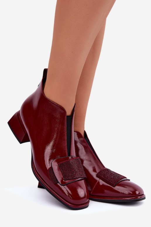 bottes chelsea isolées en vernis Klocke Artiker 59C0107 couleur bordeaux