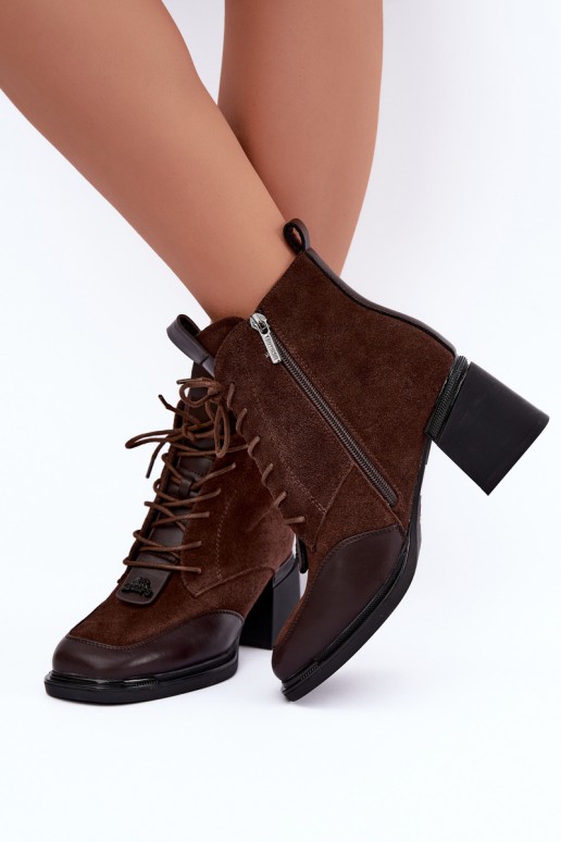 veterschoenen met isolatie van faux suede Artiker 59C0115 in chocolade