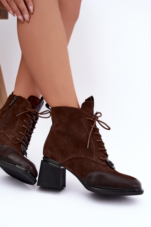 veterschoenen met isolatie van faux suede Artiker 59C0115 in chocolade