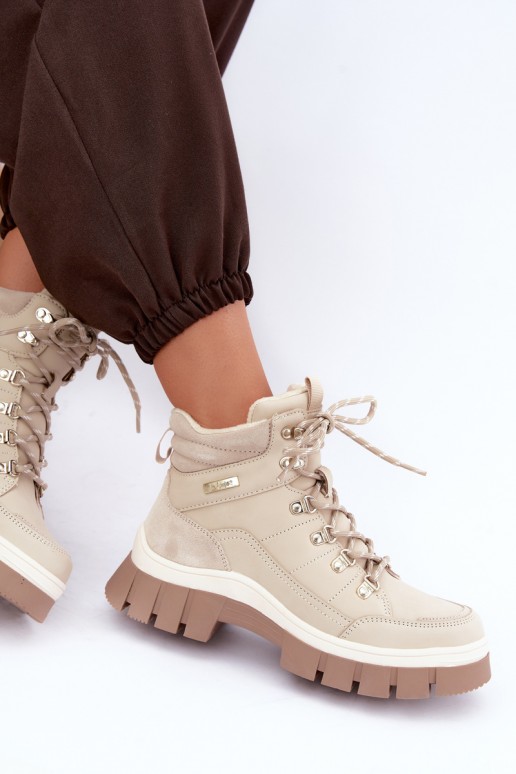 gefütterte Damenschuhe Lee Cooper LCJ-26-31-4581 in sandfarben