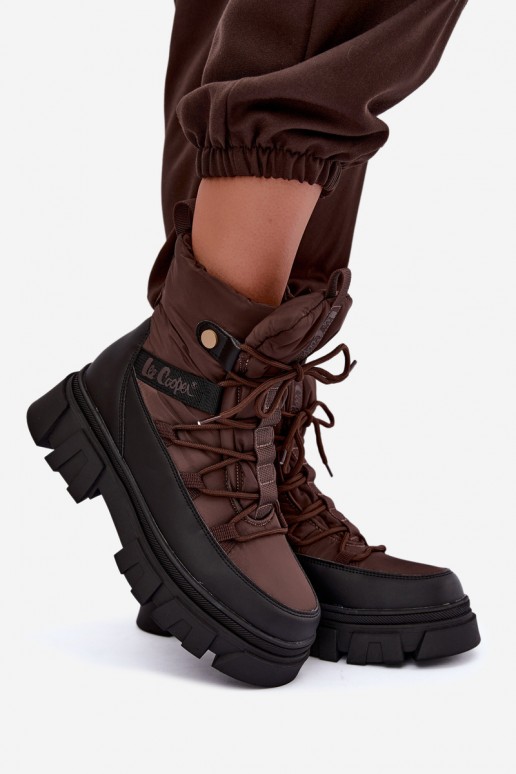 bottes de neige pour femmes Lee Cooper LCJ-26-01-4631 couleur marron