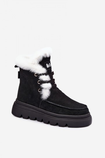 dames sneeuwlaarzen van faux suede Lee Cooper LCJ-25-01-3737 in zwart