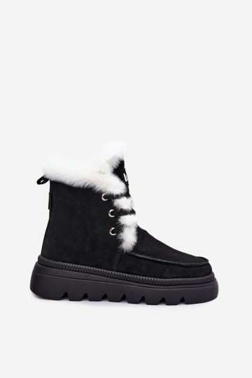 Damen Schneestiefel aus Kunstveloursleder Lee Cooper LCJ-25-01-3737 in schwarz 2